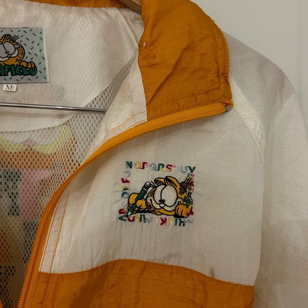 VINTAGE Garfield Kids Windbreaker- Size M - Picture 3 of 4
